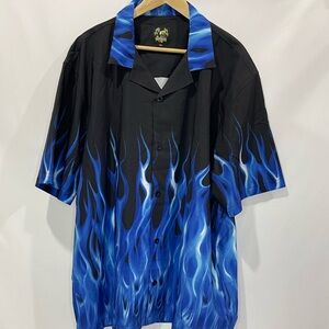 Y2K Blue Flame Shirt